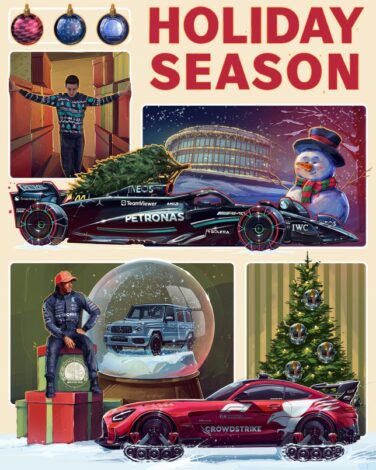 Mercedes поздравил всех с Рождеством особой праздничной открыткой